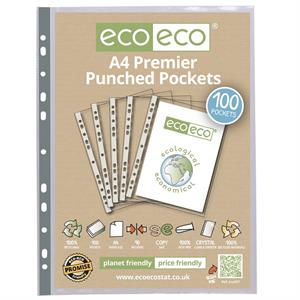 Eco Eco A4 Recycled Bag 100 Premier Multi Punched Pockets